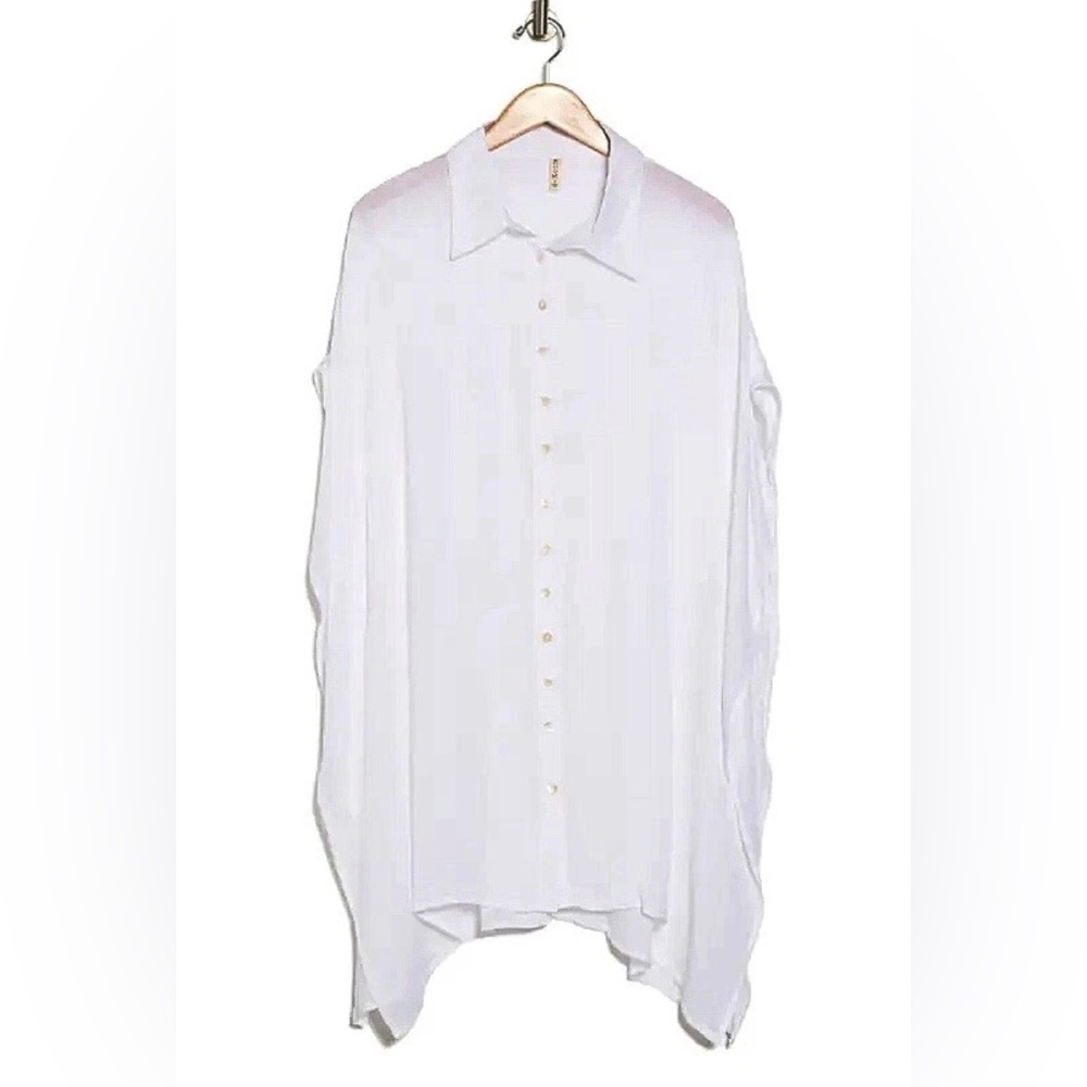 BOHO ME-Sharkbite Button-Up Coverup-Women’s Size: XS-Color: White-NEW!!
